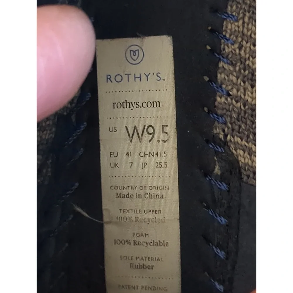 Rothy's The Loafer Gray Stripe Taupe Heather‎ Gray Sz 9.5